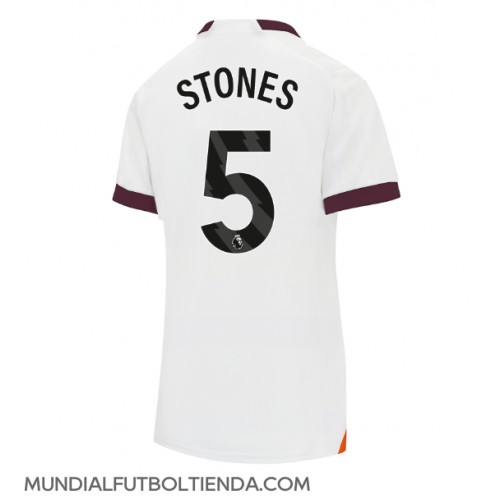 Camiseta Manchester City John Stones #5 Segunda Equipación Replica 2023-24 para mujer mangas cortas